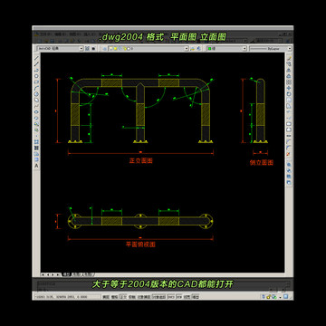 M型护栏CAD平面图立面图