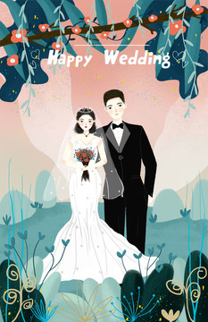 婚礼插画设计