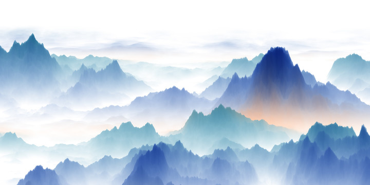 水墨山