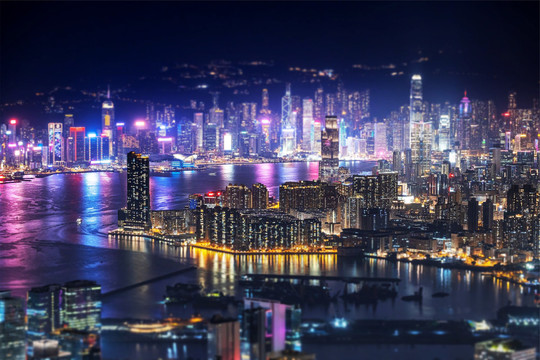 香港夜景移轴摄影
