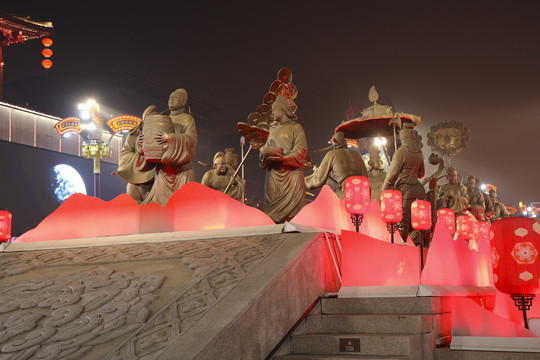 街头唐文化雕塑