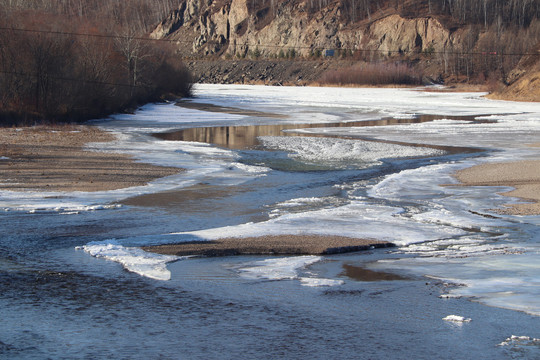 冰冻的河面