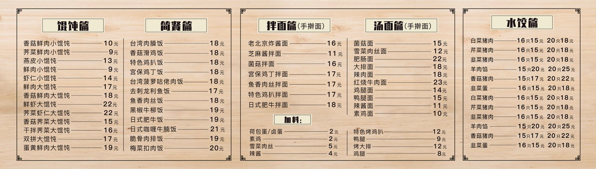 菜单灯片