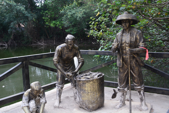 渔民生活场景雕塑