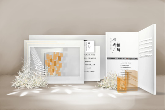 白色泰式几何韩式婚礼效果图