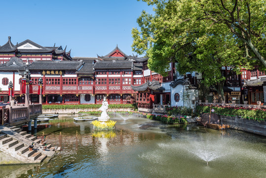 中国上海的豫园商城古建筑