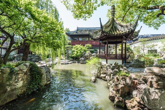 中国上海豫园的得月楼和绮藻堂