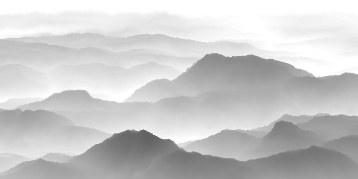 水墨山