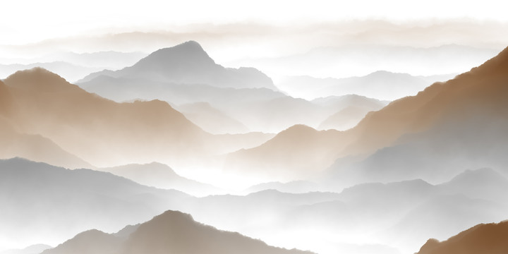水墨山