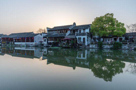 苏州古镇震泽古镇黄昏风景