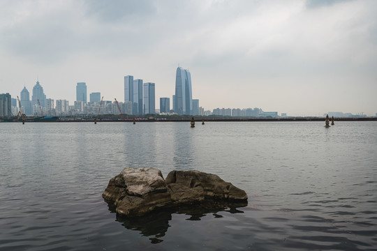 苏州金鸡湖阴天景观