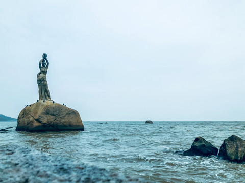 珠海渔女雕塑石像