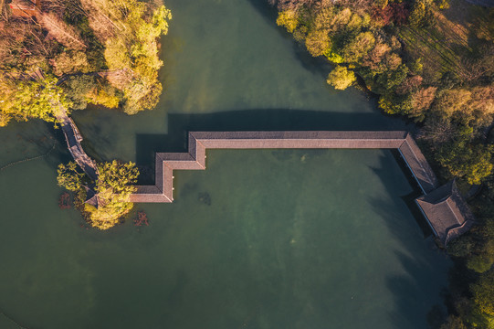 杭州西湖浴鹄湾景区航拍