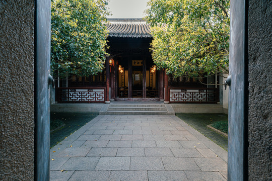 苏州耦园园林建筑景观