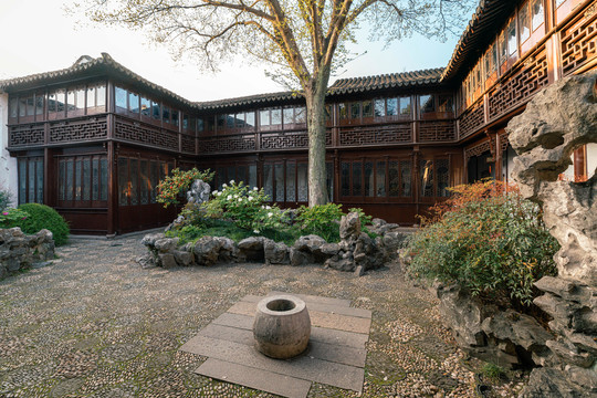 苏州耦园园林建筑景观