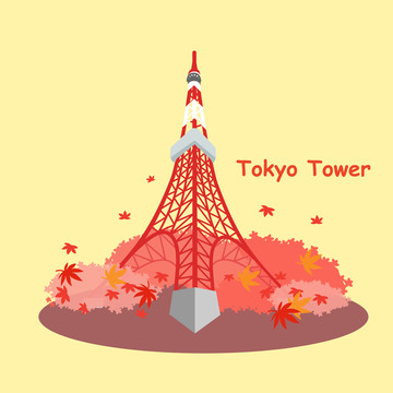 日本东京塔创意设计插图