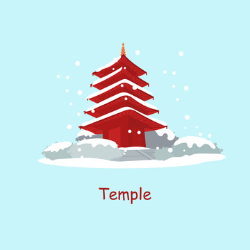 日本寺庙创意设计插图