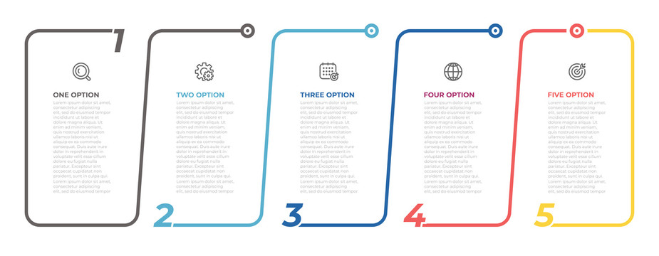 五选项图表创意设计模板