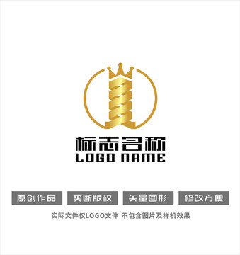 D字母标志皇冠螺丝钉logo