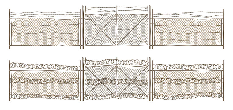 古铜色的3d铁丝网围栏正视图