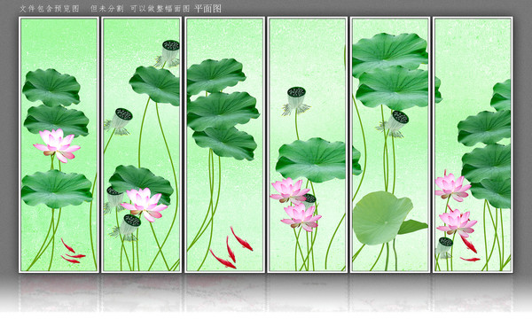 新中式荷花装饰画