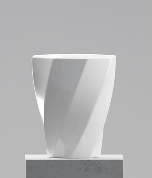 白色立体纹路花瓶展示图