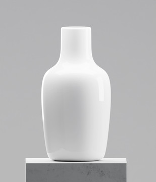 白色长身花瓶展示图