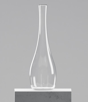 玻璃长身花瓶展示图