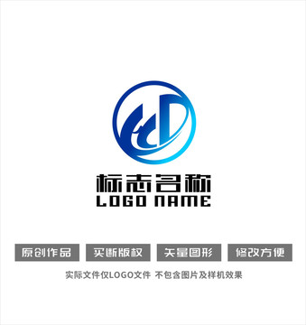 HD字母标志龙科技logo