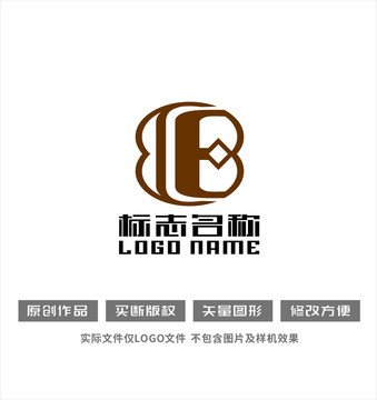 B字母标志科技金融logo