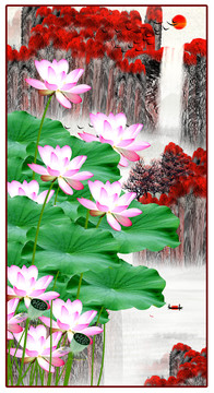荷花装饰画