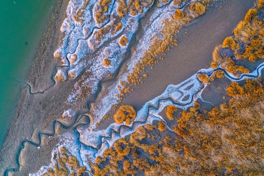 胶州湾雪景