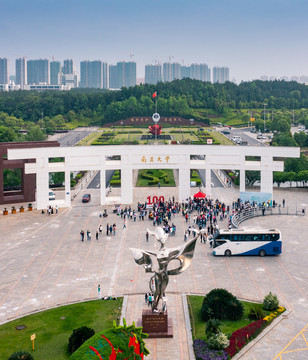 航拍南昌大学前湖校区