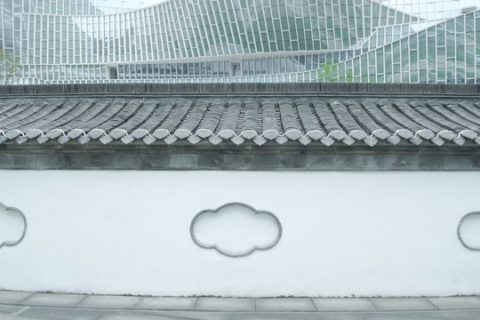中式砖墙围墙