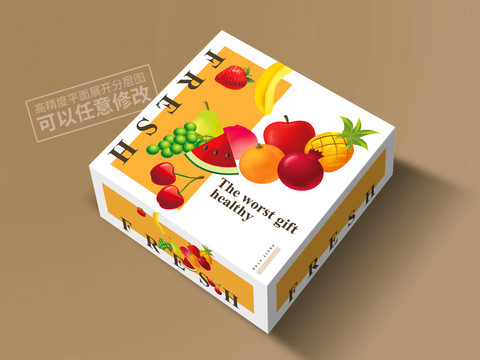 水果礼盒包装展开图