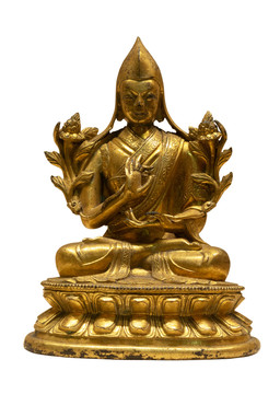 清代藏族宗喀巴大师铜像