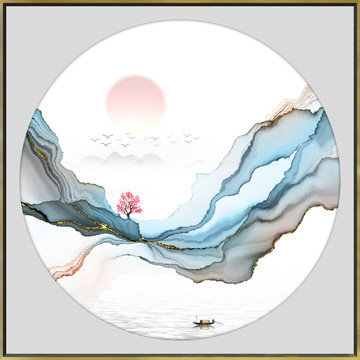 高端新中式山水水墨装饰画