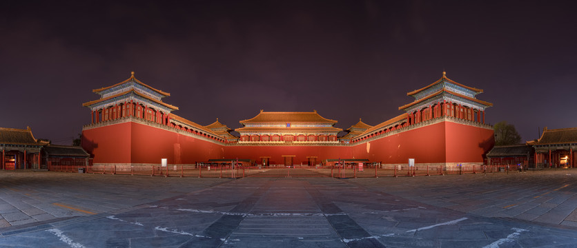 北京故宫午门夜景