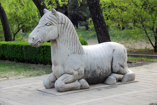 北京昌平明十三陵神道石像生马