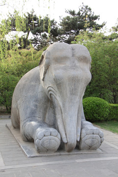 北京昌平明十三陵神道石像生大象