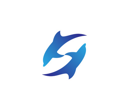 H字母海豚LOGO