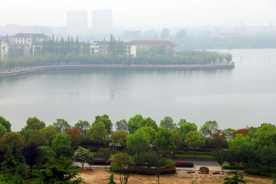 襄阳宜城楚都公园晨景