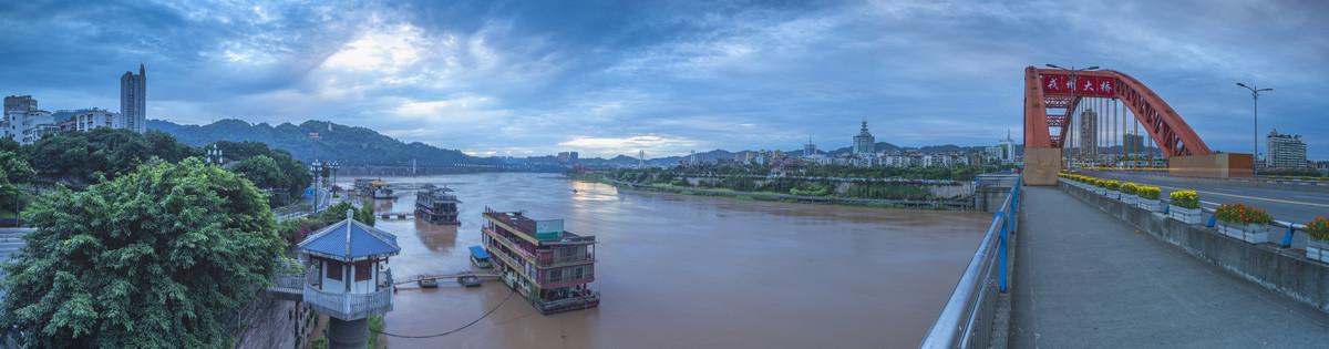 宜宾三江汇流全景图