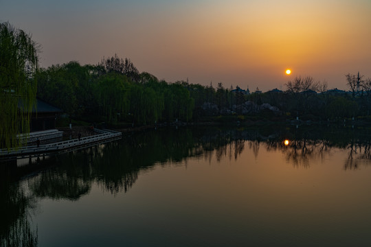 山东济南大明湖春天