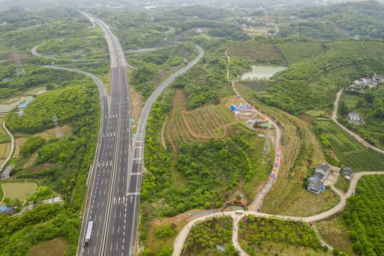 高速公路航拍