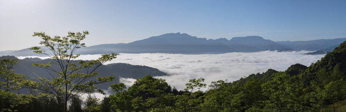 群山环抱云海飘荡