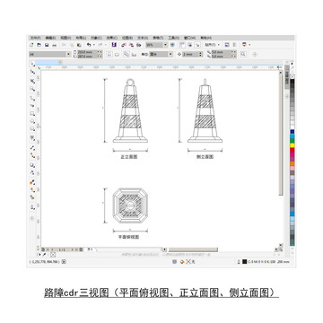 路障CDR平面图立面图