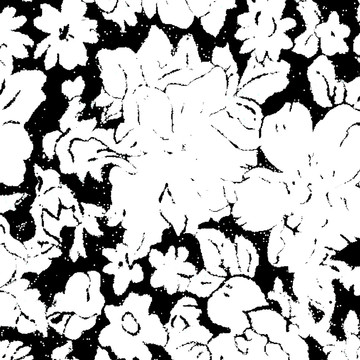抽象黑白花卉
