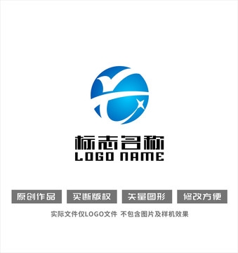 yt字母标志科技飞鸟logo