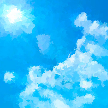 唯美天空云海云彩油画背景
